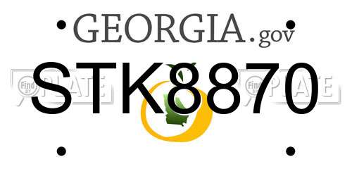 STK8870 Georgia License Plate