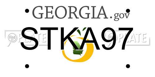 STKA97 Georgia License Plate
