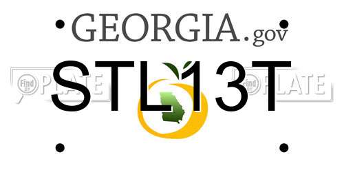 STL13T Georgia License Plate
