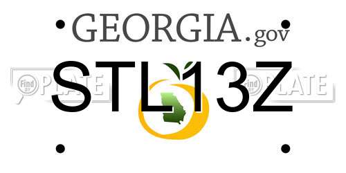 STL13Z Georgia License Plate