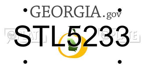STL5233 Georgia License Plate