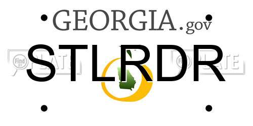 STLRDR Georgia License Plate