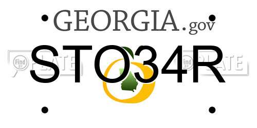 STO34R Georgia License Plate