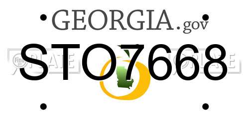 STO7668 Georgia License Plate