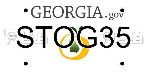 STOG35 Georgia License Plate