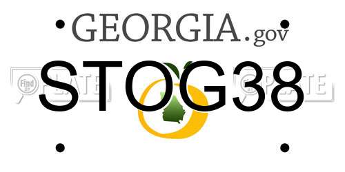 STOG38 Georgia License Plate