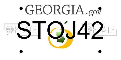 STOJ42 Georgia License Plate