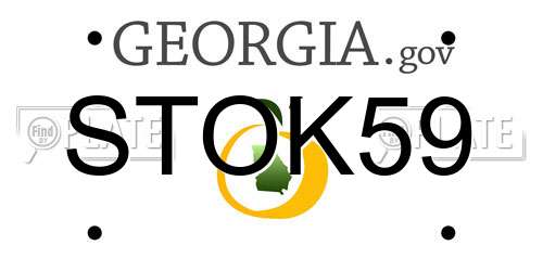 STOK59 Georgia License Plate
