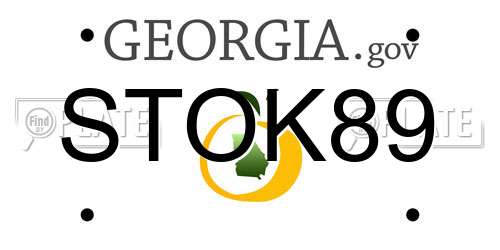 STOK89 Georgia License Plate