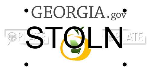 STOLN Georgia License Plate