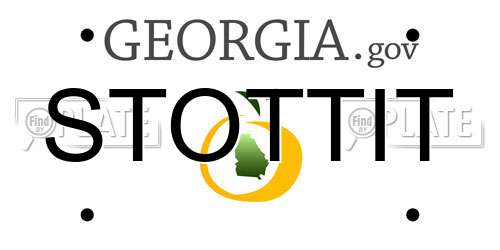 STOTTIT Georgia License Plate