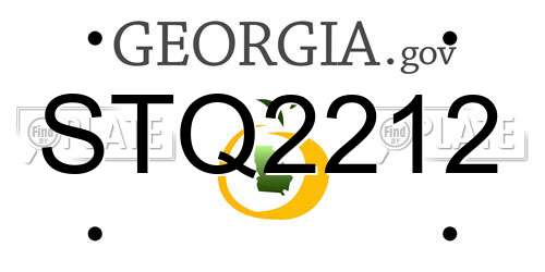 STQ2212 Georgia License Plate