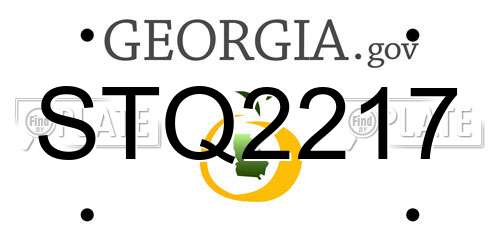 STQ2217 Georgia License Plate