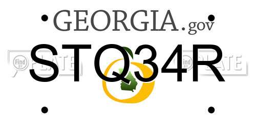 STQ34R Georgia License Plate