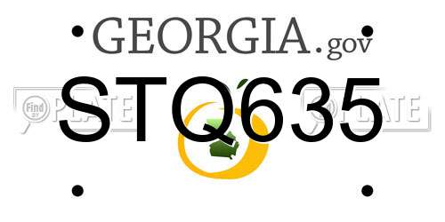 STQ635 Georgia License Plate