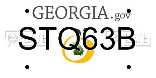 STQ63B Georgia License Plate