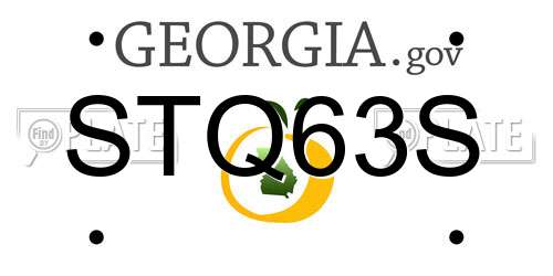 STQ63S Georgia License Plate