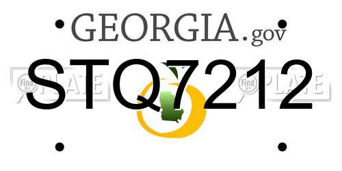 STQ7212 Georgia License Plate
