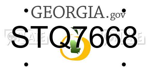 STQ7668 Georgia License Plate