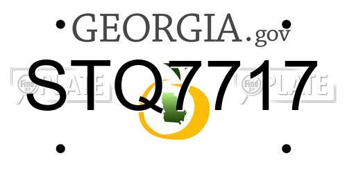 STQ7717 Georgia License Plate