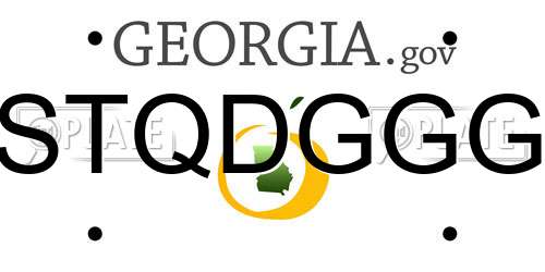 STQDGGG Georgia License Plate