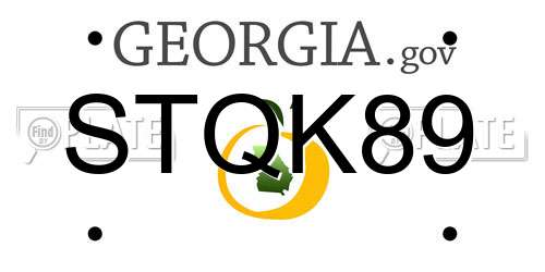 STQK89 Georgia License Plate