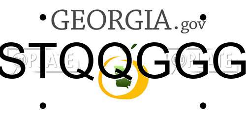 STQQGGG Georgia License Plate