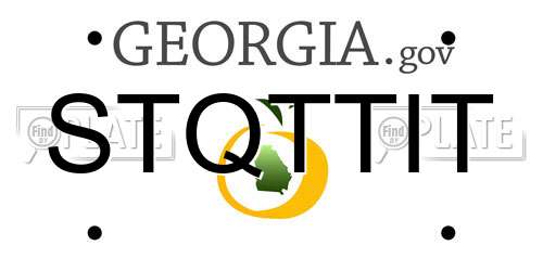 STQTTIT Georgia License Plate