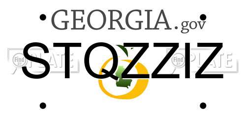 STQZZIZ Georgia License Plate