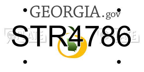 STR4786 Georgia License Plate