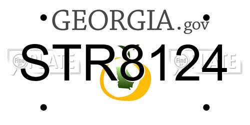 STR8124 Georgia License Plate