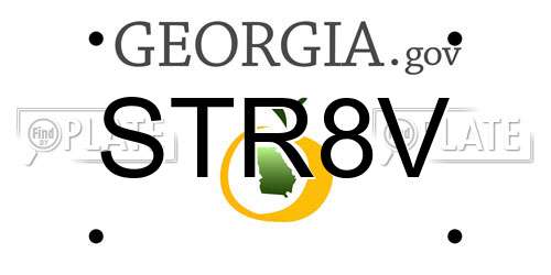 STR8V Georgia License Plate