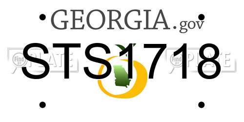 STS1718 Georgia License Plate