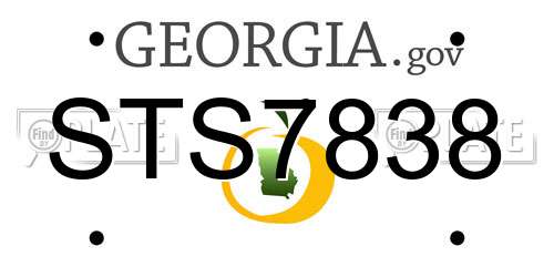 STS7838 Georgia License Plate