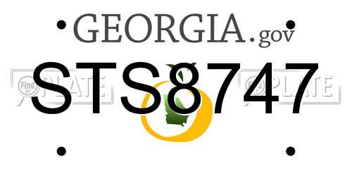 STS8747 Georgia License Plate