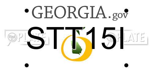 STT15I Georgia License Plate