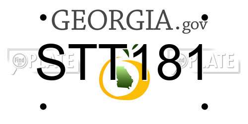 STT181 Georgia License Plate