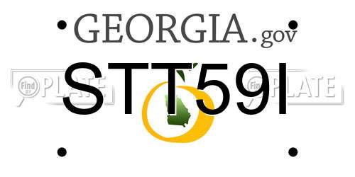 STT59I Georgia License Plate