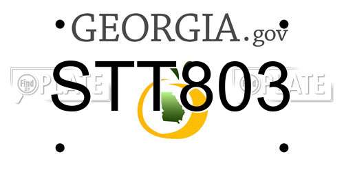 STT803 Georgia License Plate