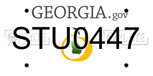 STU0447 Georgia License Plate