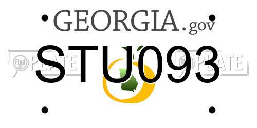 STU093 Georgia License Plate