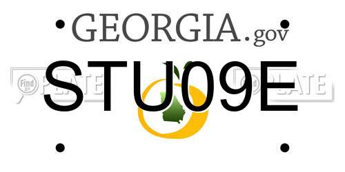 STU09E Georgia License Plate