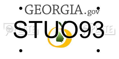 STUO93 Georgia License Plate