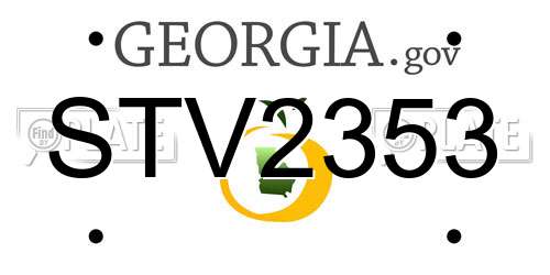 STV2353 Georgia License Plate