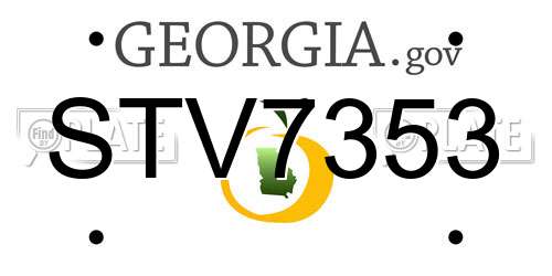 STV7353 Georgia License Plate
