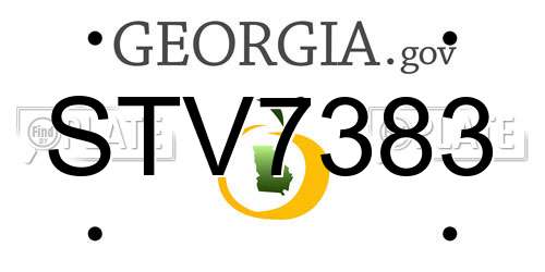 STV7383 Georgia License Plate
