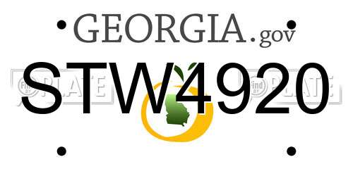 STW4920 Georgia License Plate
