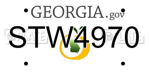 STW4970 Georgia License Plate
