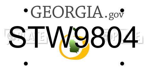 STW9804 Georgia License Plate