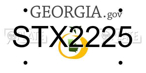 STX2225 Georgia License Plate